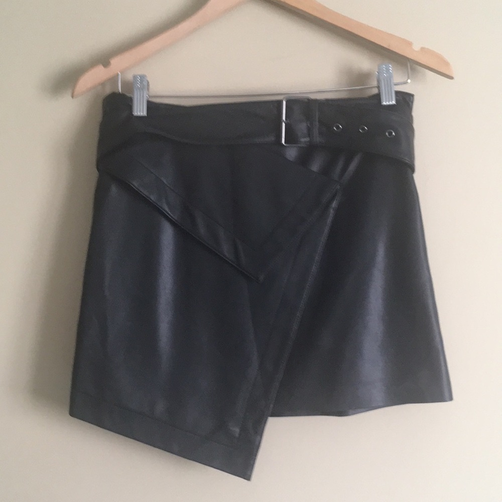 Nasty Gal Vegan Leather Belted Mini Skirt
